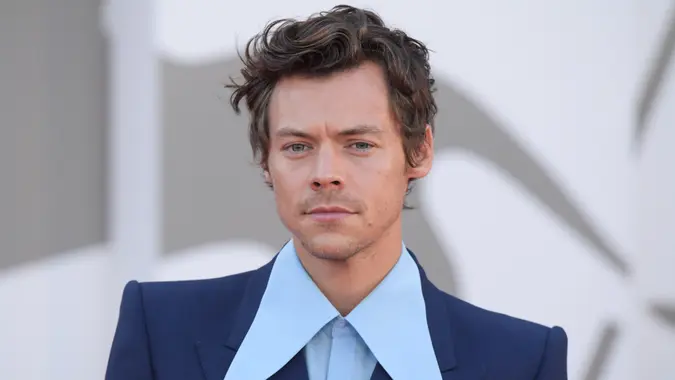Mandatory Credit: Photo by Anthony Harvey/Shutterstock (13365600bl)Harry Styles'Don't Worry Darling' premiere, 79th Venice International Film Festival, Italy - 05 Sep 2022.