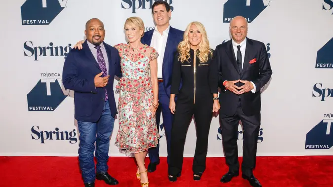 Mandatory Credit: Photo by MediaPunch/Shutterstock (9890353a)Daymond John, Lori Greiner, Barbara Corcoran, Mark Cuban, Kevin'Shark Tank' premiere, Tribeca TV Festival, New York, USA - 23 Sep 2018.