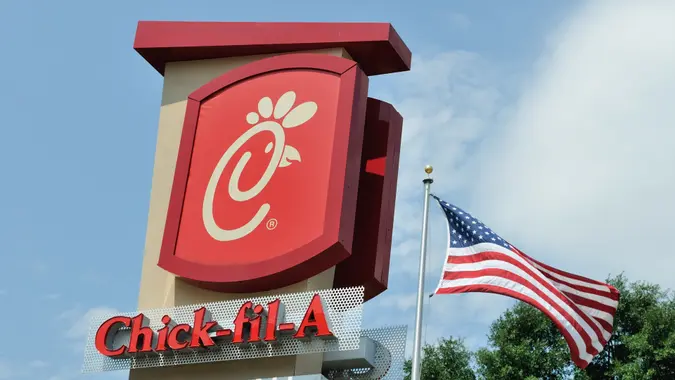 Chick-fil-A Logo Sign stock photo