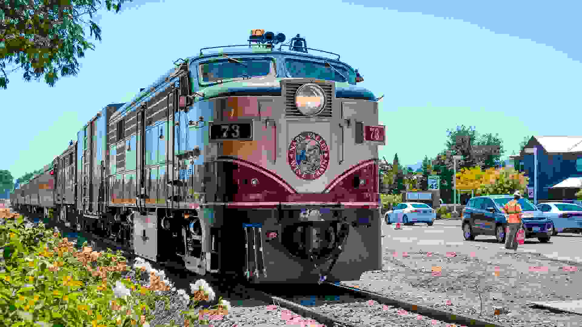 Napa, CA / USA - July 15, 2015: The Napa Valley Wine Train.