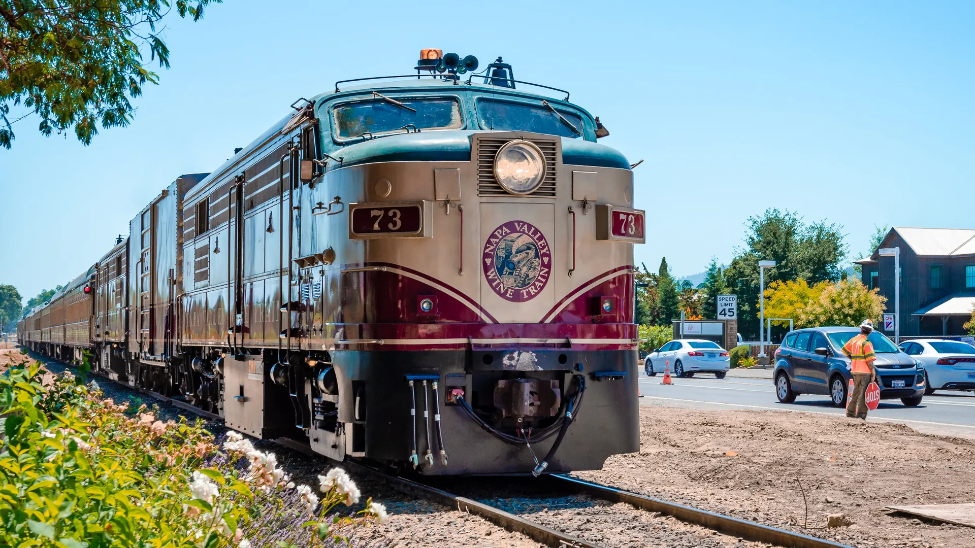 纳帕，CA / USA - 2015年7月15日:纳帕谷葡萄酒列车。