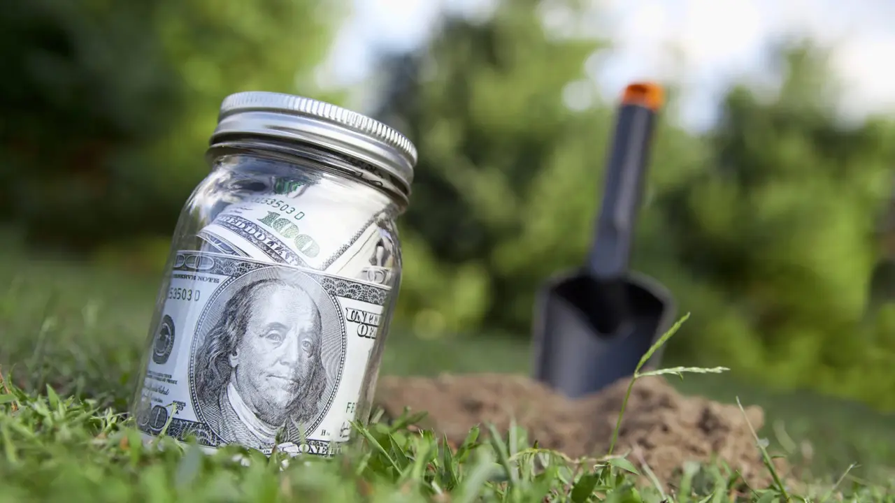 Life savings ready to to be buried in the back yard.