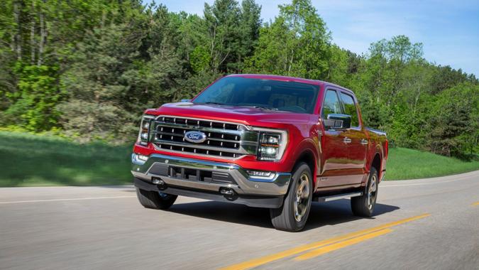 All-new F-150 Lariat in Rapid Red Metallic Tinted Clearcoat.