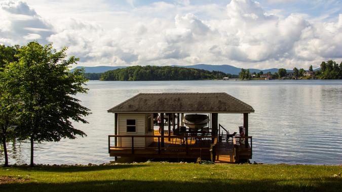 Boat house on Lake Anna in Virginia.