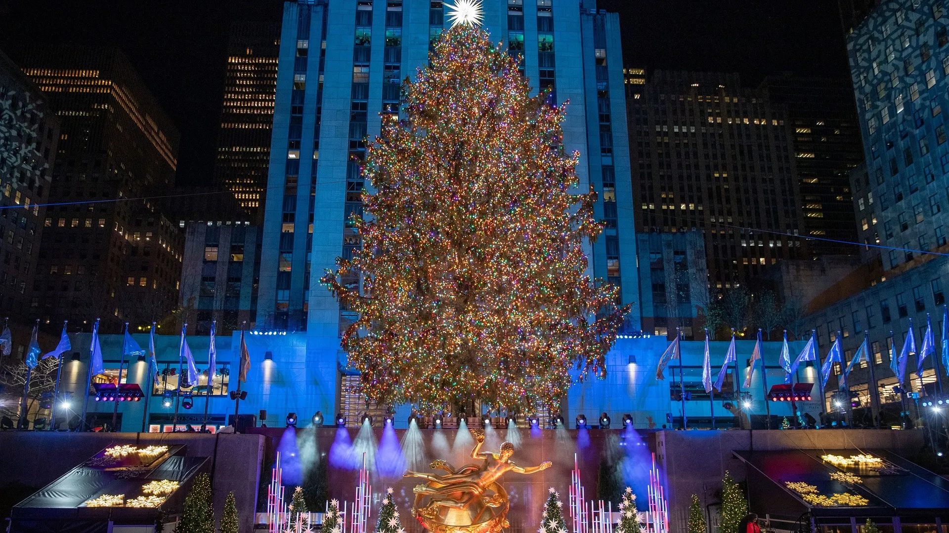 New York City lights Christmas tree in Rockefeller Center, USA - 30 Nov 2022