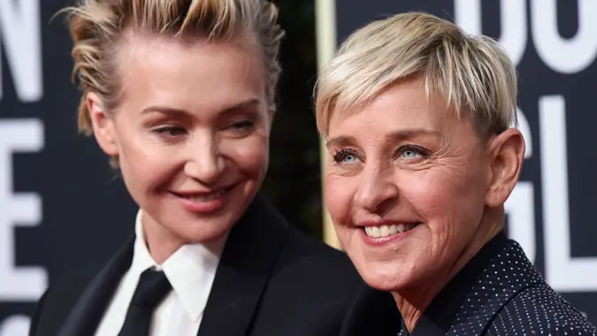 Mandatory Credit: Photo by Shutterstock (10517026yy)Portia de Rossi and Ellen DeGeneres77th Annual Golden Globe Awards, Arrivals, Los Angeles, USA - 05 Jan 2020.