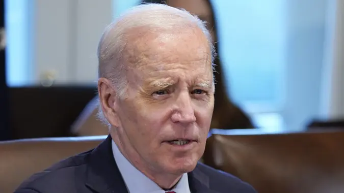 Mandatory Credit: Photo by Patrick Semansky/AP/Shutterstock (13698949ae)President Joe Biden speaks during a cabinet meeting at the White House, in WashingtonBiden, Washington, United States - 05 Jan 2023.