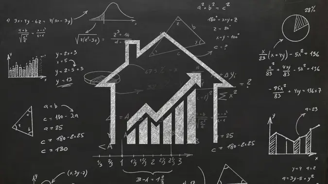 House real estate graph price investment mortgage.
