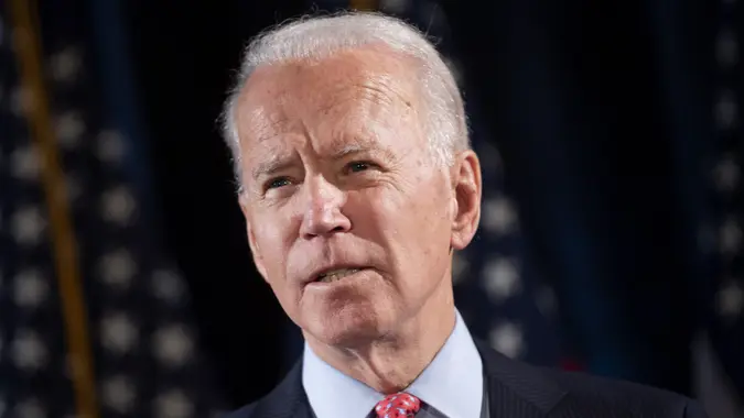 Mandatory Credit: Photo by Kevin Dietsch/UPI/Shutterstock (12429891l)Democratic presidential candidate former Vice President Joe Biden delivers remakes on the Coronavirus (COVID-19) in Wilmington, Delaware on Thursday, March 12, 2020.