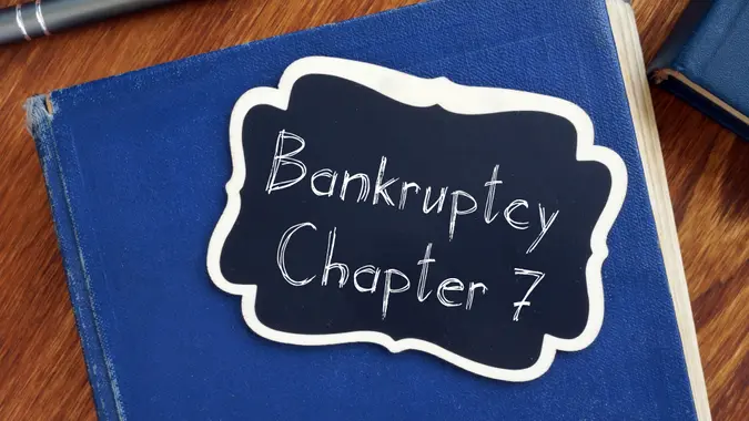 Bankruptcy Chapter 7 is shown on the conceptual business photo.