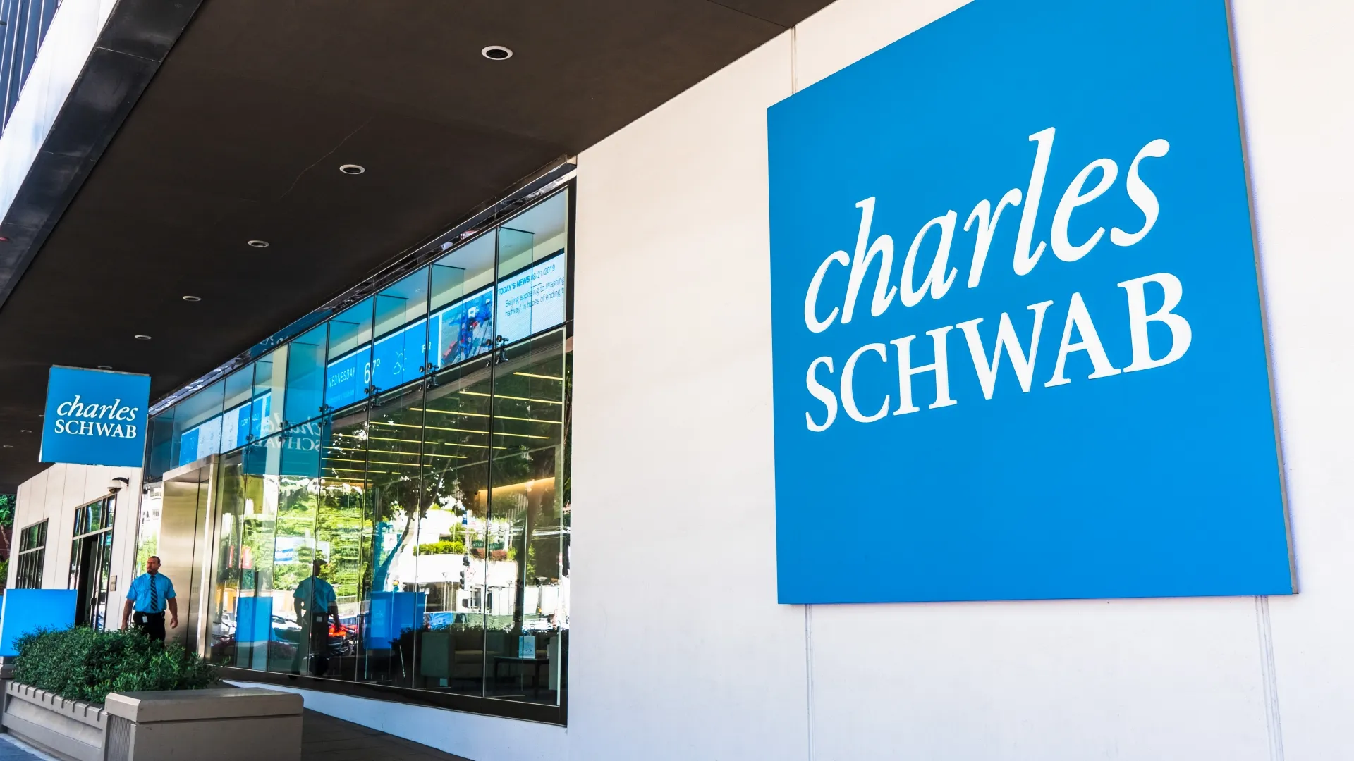 August 21, 2019 San Francisco / CA / USA - Charles Schwab office building in SOMA district; The Charles Schwab Corporation is a bank and stock brokerage firm.