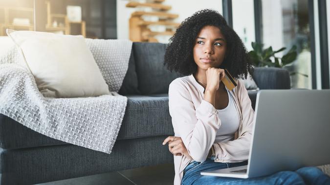 Shot of an attractive young woman relaxing at home.