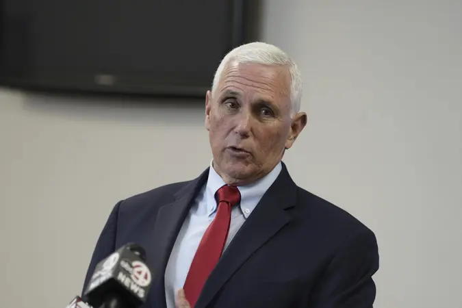 Mandatory Credit: Photo by Meg Kinnard/AP/Shutterstock (13790367f)Former Vice President Mike Pence speaks with reporters following a roundtable discussion on police reform, in North Charleston, S.