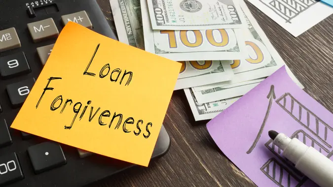 Loan forgiveness is shown using a text.