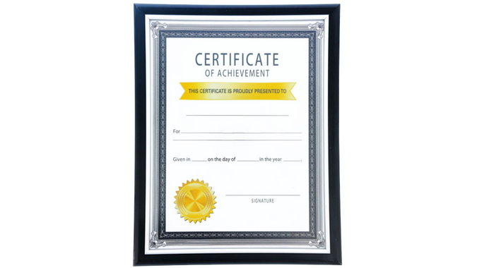 Black Plastic Document Frames
