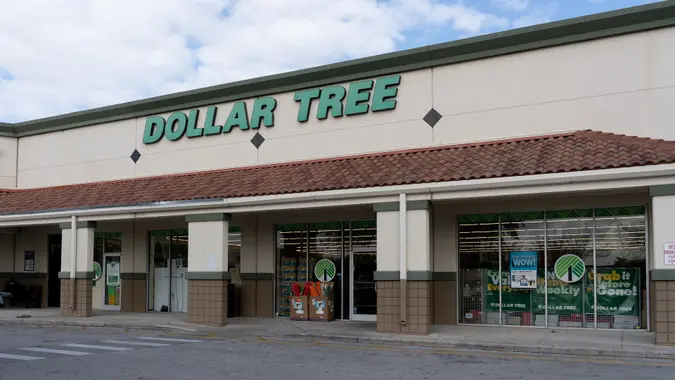 A Dollar Tree store in Houston, Texas, USA. stock photo