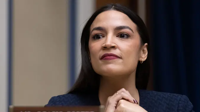 Mandatory Credit: Photo by Shutterstock (13749302z)United States Representative Alexandria Ocasio-Cortez (Democrat of New York) during a meeting of the US House Committee on Oversight and Accountability in Washington, D.