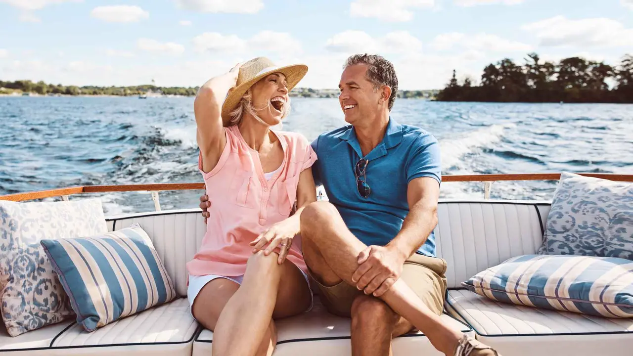 Shot of a mature couple enjoying a relaxing boat ride.