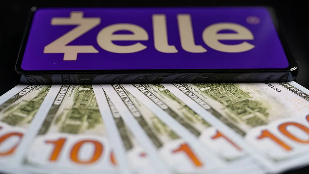 Zelle Online Money Transfer Illustration, Brussels, Belgium - 12 Feb 2023
