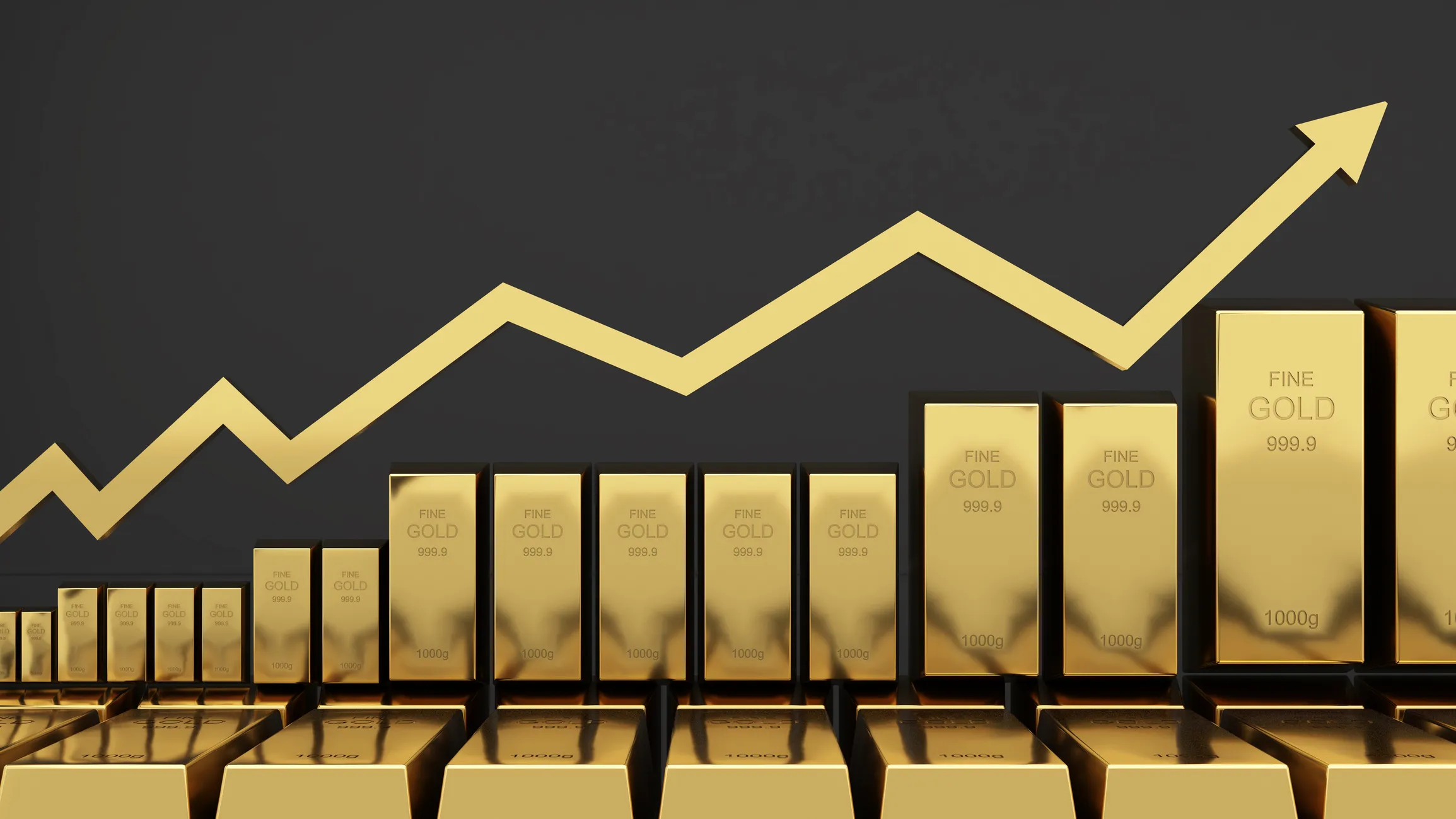 Gold bars 1000 grams pure gold,business investment and wealth concept.