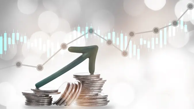 Economic recovery concept and return on investment ROI idea.