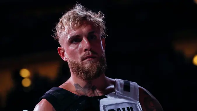 Mandatory Credit: Photo by Shutterstock (13559509a)Jake Paul arrives on the ring for his 8 rounds Cruiserweight fight against Anderson Silva at the Desert Diamond Arena in Glendale, Arizona, 29 October 2022.