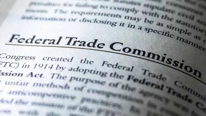 A part referring to Federal Trade Commission, FTC, written in a legal business law textbook.