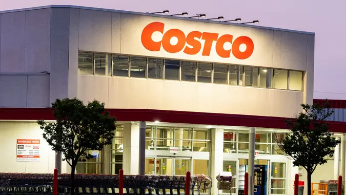 Costco With Empty Parking Lot stock photo