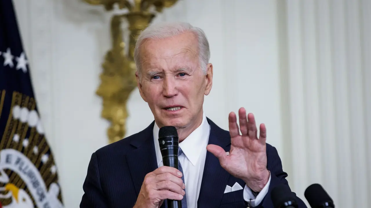 Mandatory Credit: Photo by Shutterstock (13967097o)United States President Joe Biden speaks during a reception honoring US Chiefs of Missions in the East Room at the White House in Washington, D.
