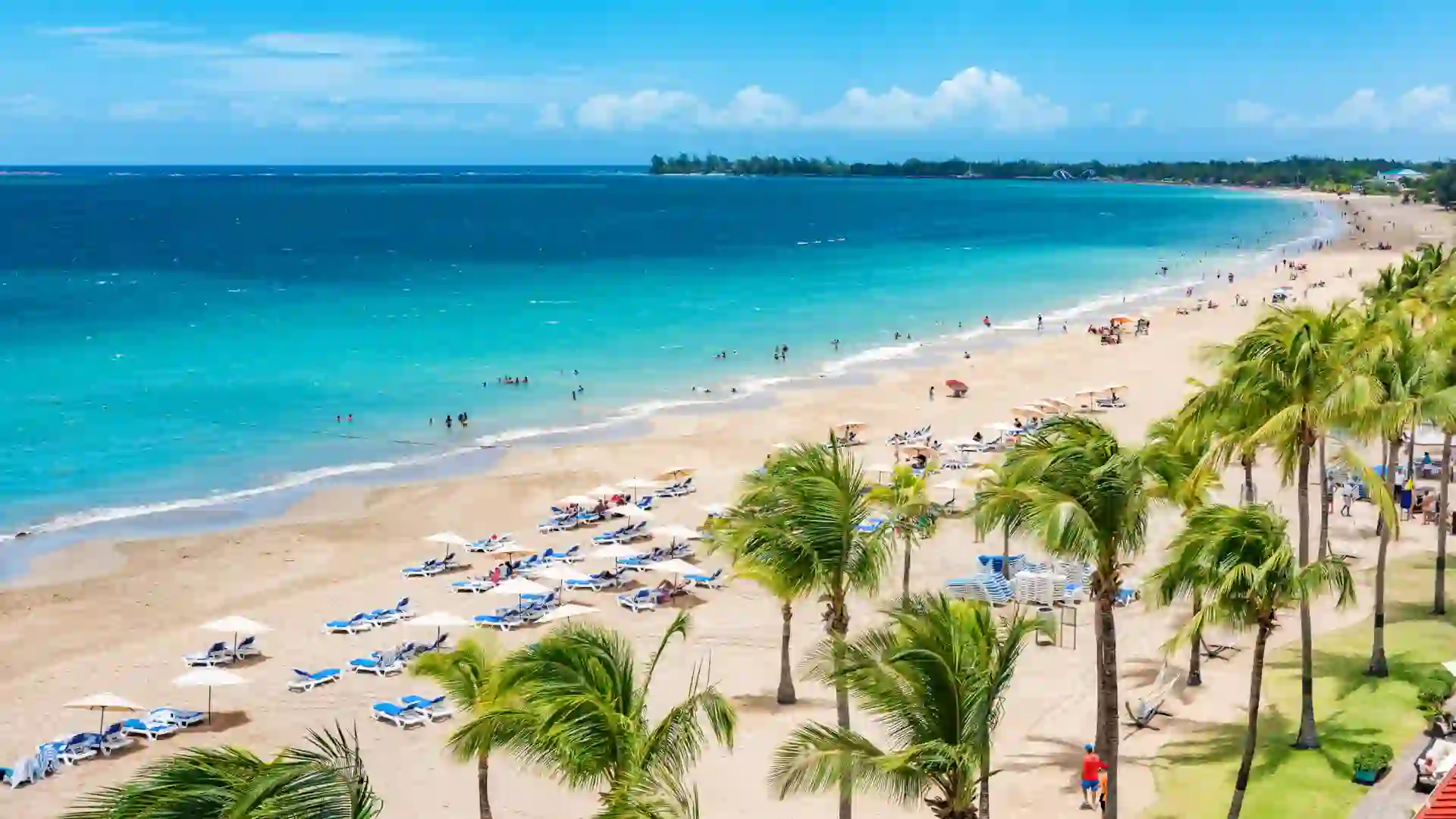 Puerto Rico beach travel vacation landscape background.