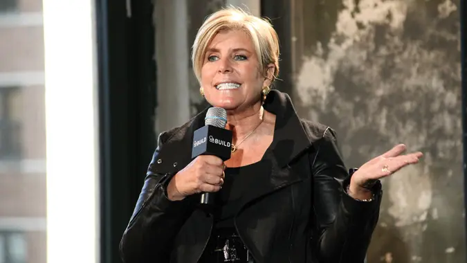 Mandatory Credit: Photo by Mediapunch/Shutterstock (4231729d)Suze OrmanSuze Orman Q&A at AOL Build Speaker Series, New York, America - 04 Nov 2014.