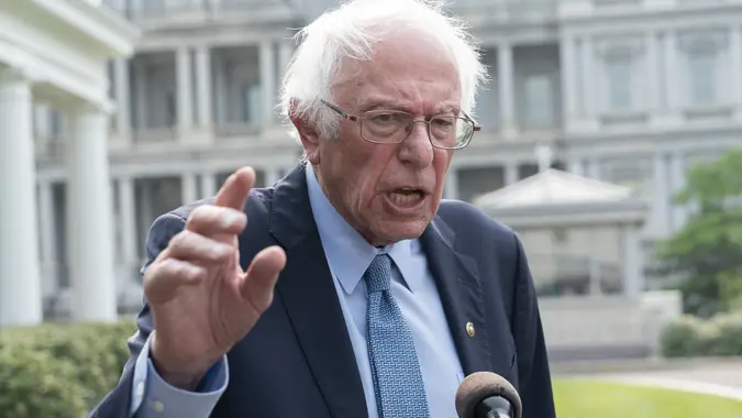 Senator Bernie Sanders speaks to the media, Washington, District of Columbia, USA - 17 Jul 2023