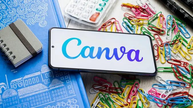 Mandatory Credit: Photo by Mateusz Slodkowski/SOPA Images/Shutterstock (13842465ar)In this photo illustration, a Canva logo seen displayed on a smartphone.