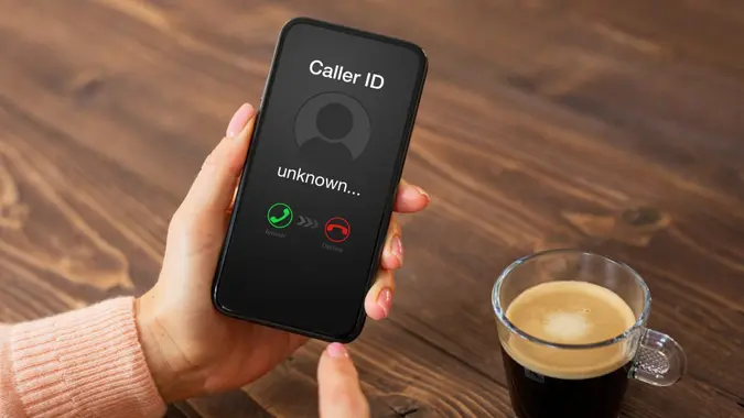 Receiving a call from an unknown caller.