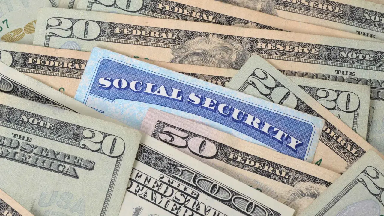 social security card and money concept.