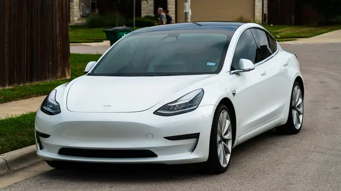 Electric Sports Car the Tesla Model 3 stock photo