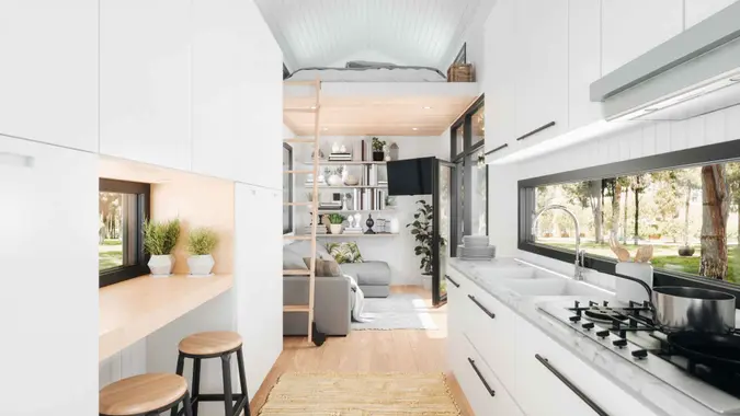 Small house interior, living in a small space.