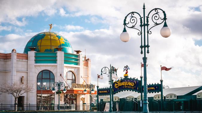 Mandatory Credit: Photo by Jana Call me J/ABACA/Shutterstock (13083177h)Entry of the Parc Walt Disney Studios at Disneyland Paris, and the Disney shop World of Disney, as the theme park closes its doors to the public in Marne-la-Vallee, near Paris, following the coronavirus disease (COVID-19) outbreak in France, on February 17, 2020.