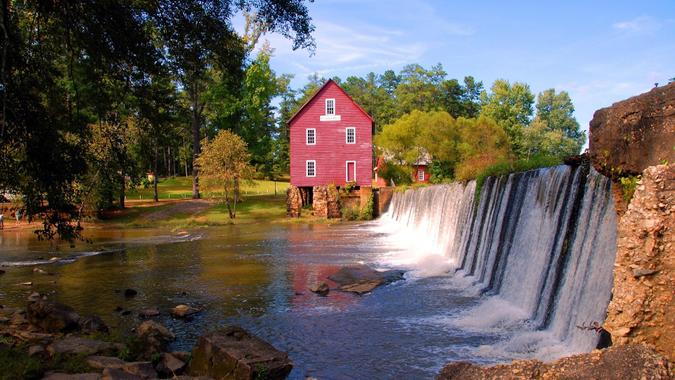 Starr's Mill background stock photo