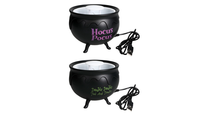 Halloween Decorations Plastic Lighted Witch Cauldron with Fog