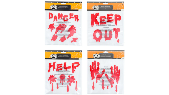 Halloween Themed Bloody Gel Window Clings