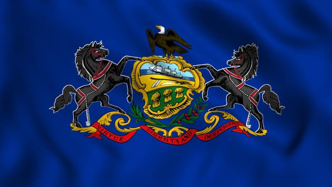 pennsylvania flag US state symbol.