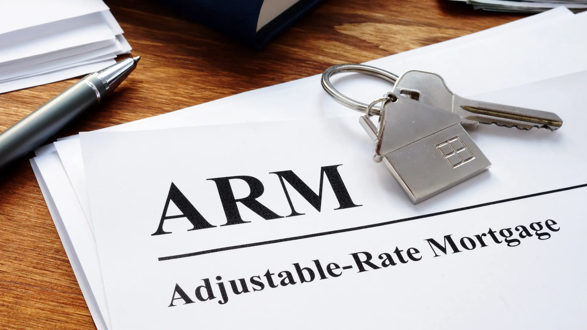 Adjustable Rate Mortgage ARM papers in the office.