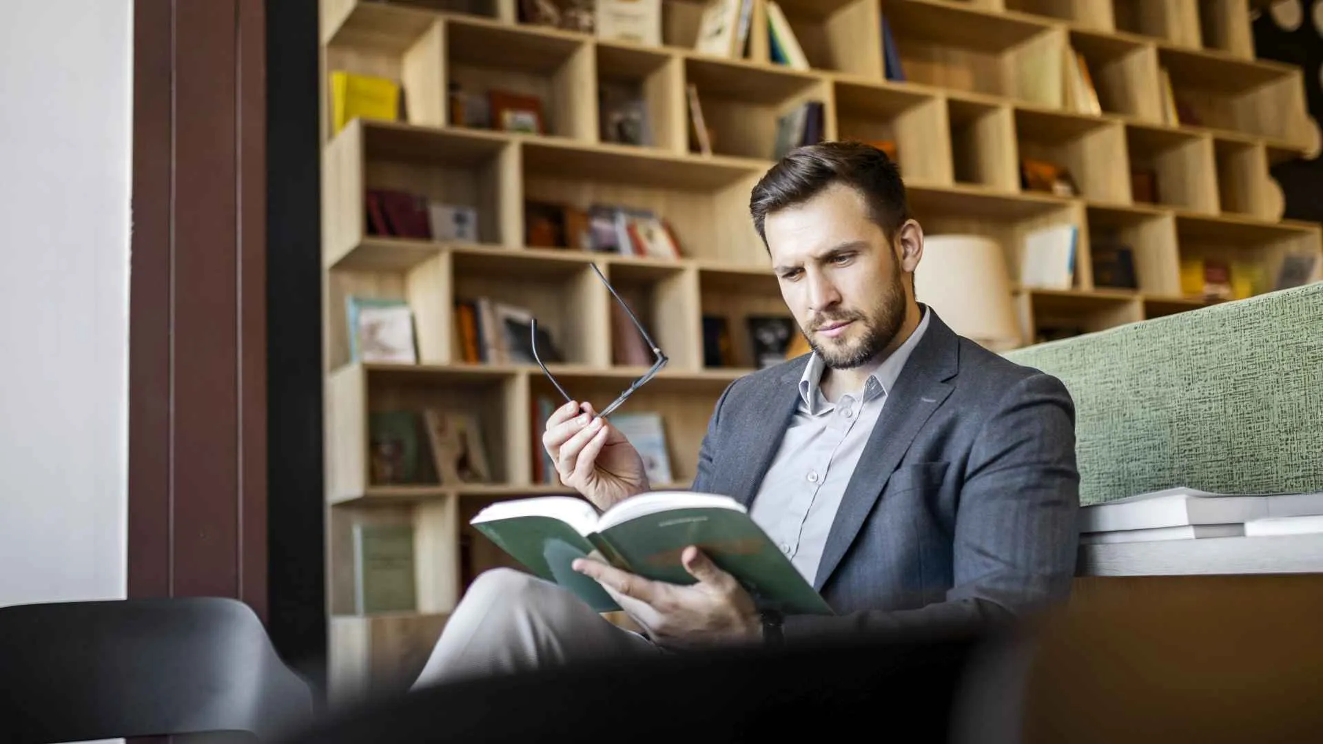 Businessman reading.