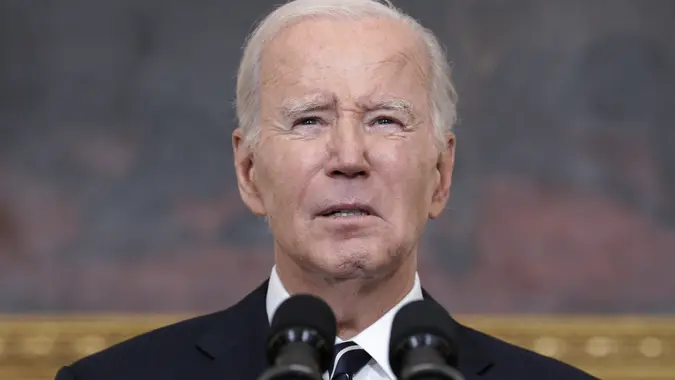 Joe Biden on attacks in Israel - Washington, Washington, District of Columbia, USA - 07 Oct 2023