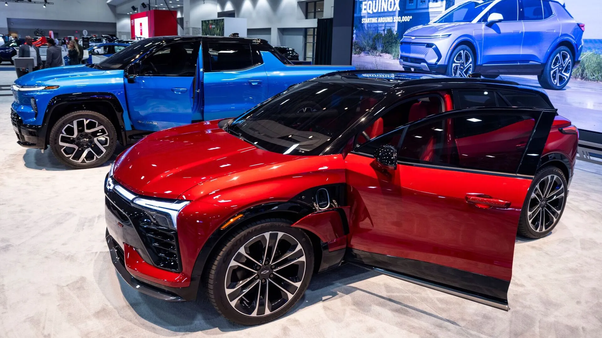 Mandatory Credit: Photo by JIM LO SCALZO/EPA-EFE/Shutterstock (13728463i)A 2023 Chevy Blazer EV SS is displayed at the Washington Auto Show in the Walter E.