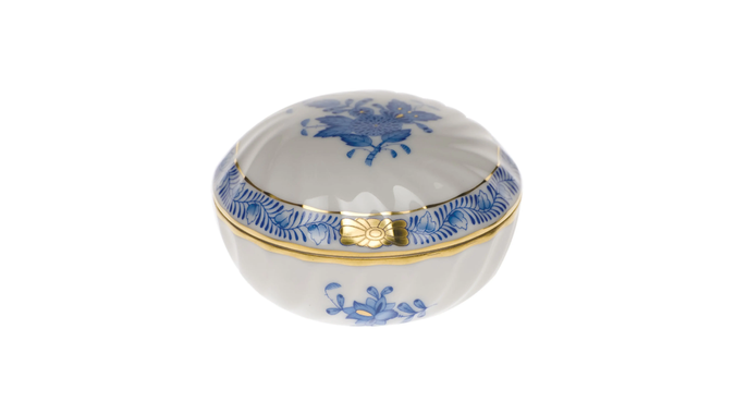 Chinese Bouquet Blue Ring Box
