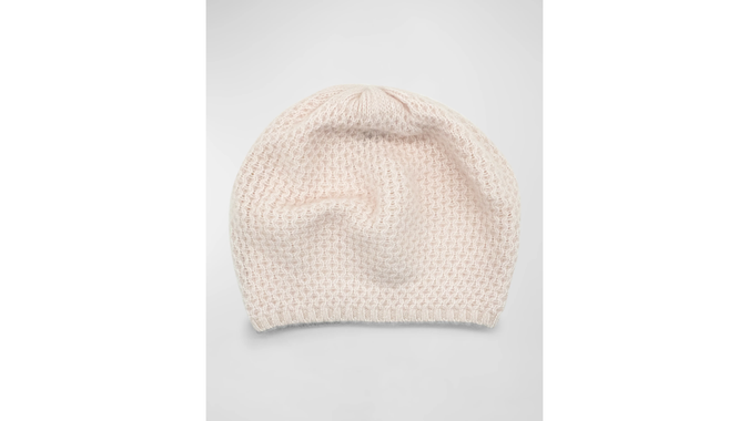 Honeycomb Cashmere Slouch Beanie