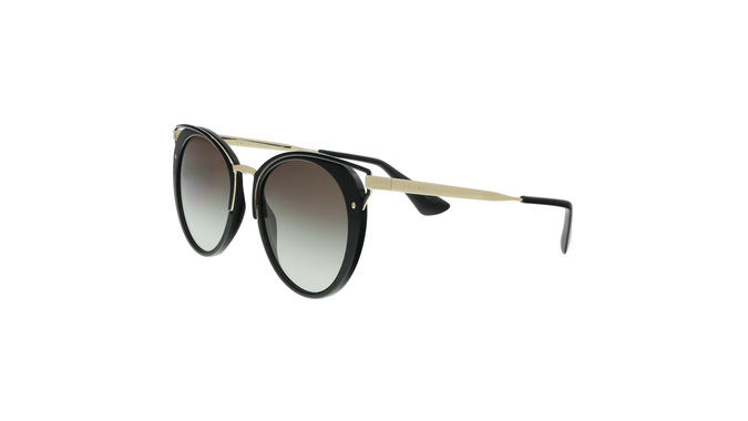 Prada PR 66TS 1AB0A7 Black Cat eye Sunglasses for Womens