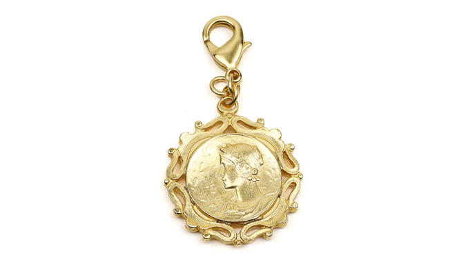 Roman Coin Chain Locket Charm